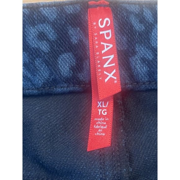 Spanx Leggings Jegging Ankle Women’s XL Blue Leopard‎ Jean-Ish Stretch - Picture 6 of 7